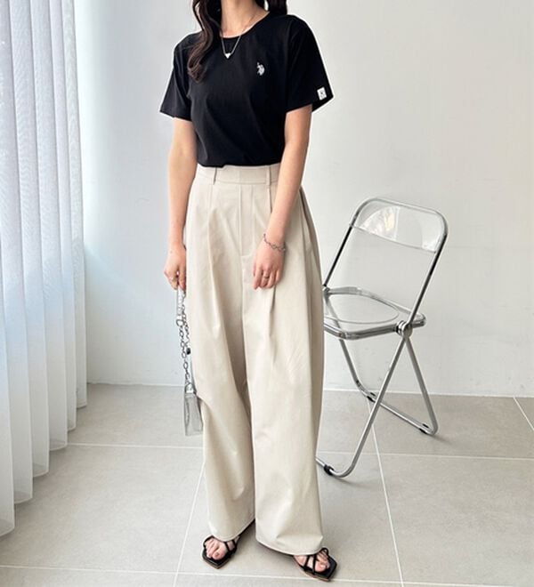 GeeRA（ジーラ）の「【ＵＳ．ＰＯＬＯ．ＡＳＳＮ】接触冷感ワンポイント刺繍Ｔシャツ（Tシャツ）」｜詳細画像