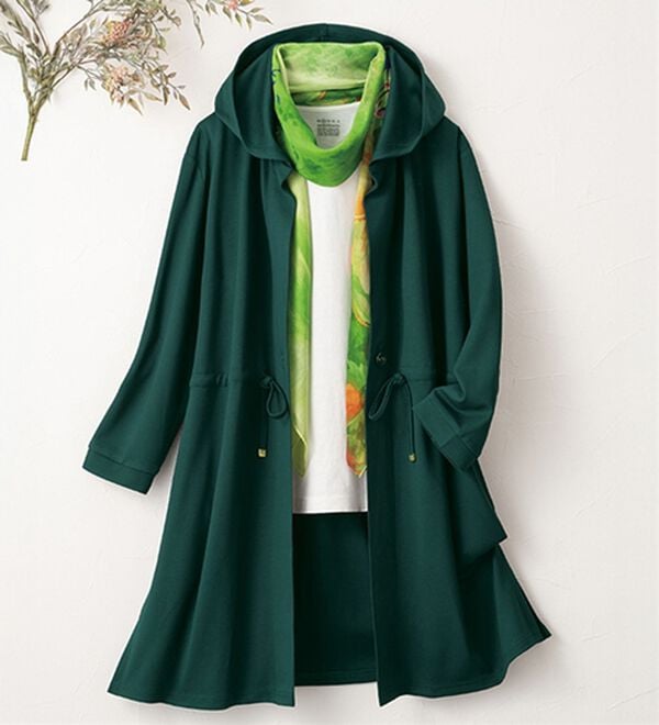 ルフラン（ルフラン）の「季節を繋ぐきれいめロングパーカー（パーカー）」｜ダークグリーン