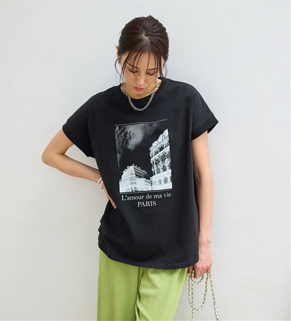 BELLUNA（ベルーナ）の「ひんやリッチコットン大人のゆったりドルマンＴシャツ（カットソー）」｜黒