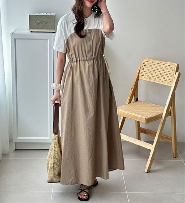 GeeRA（ジーラ）の「ハーフジップビスチェドッキングワンピース（その他ワンピース）」｜詳細画像