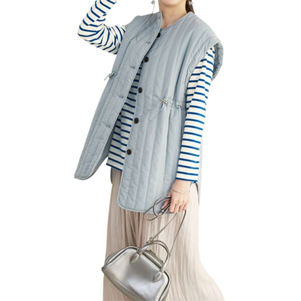 BELLUNA（ベルーナ）の「中わたストライプキルト２ＷＡＹコート（ハーフコート）」｜詳細画像