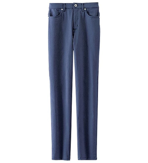 BELLUNA（ベルーナ）の「静電防止！蓄熱綿サテンストレッチカラーパンツ（フルレングスパンツ）」｜パープルグレー