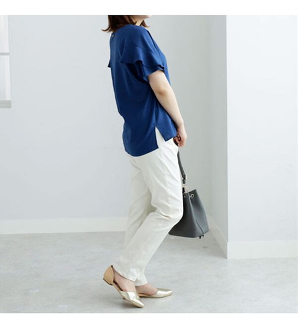 BELLUNA（ベルーナ）の「レーヨン麻袖デザインブラウス（ブラウス）」｜詳細画像