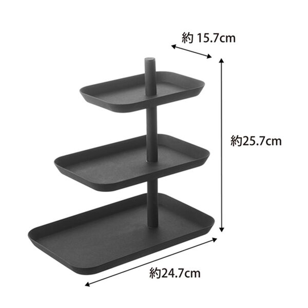 iellio（イエリオ）の「タワー　アクセサリー３段トレー＜ｔｏｗｅｒ山崎実業＞（その他日用品・趣味雑貨）」｜詳細画像