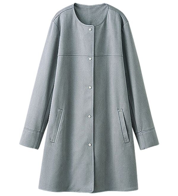 BELLUNA（ベルーナ）の「スエード調ノーカラーロング丈ジャケット（ノーカラージャケット）」｜詳細画像