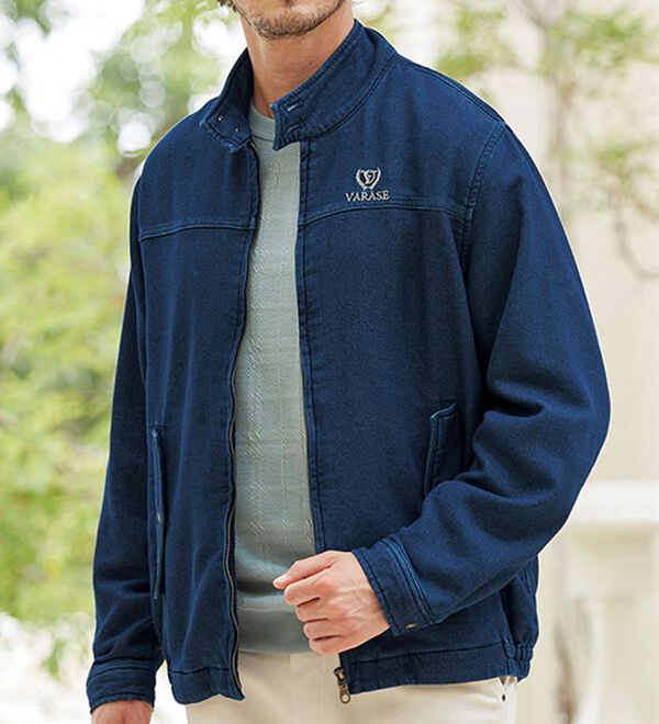 「柔らかデニムのスイングトップブルゾン（メンズブルゾン）」｜詳細画像