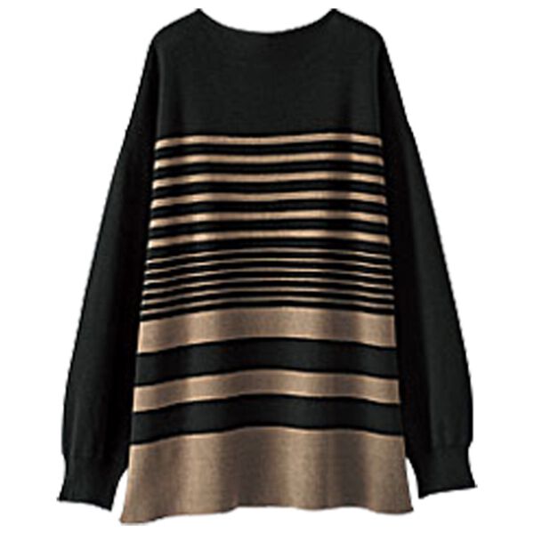 BELLUNA（ベルーナ）の「ランダムボーダー柄ニットプルオーバー（ニット・セーター）」｜詳細画像