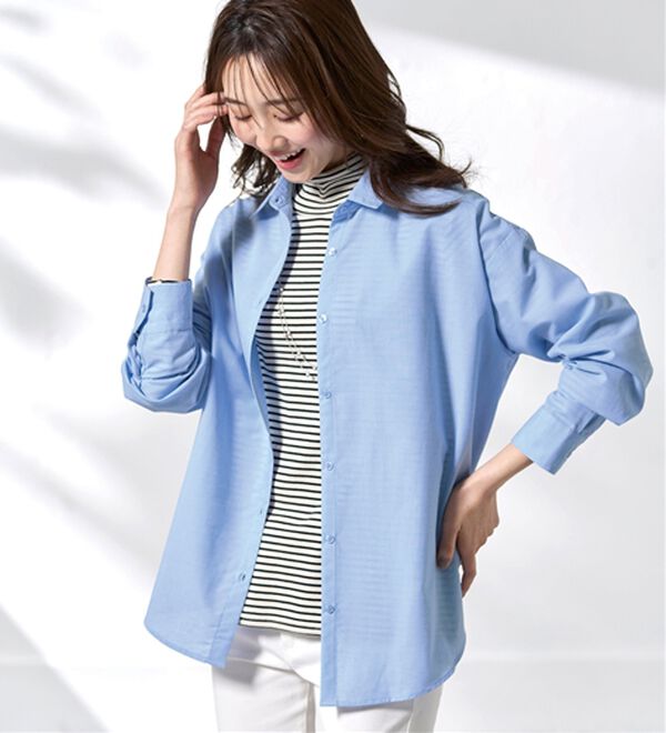 BELLUNA（ベルーナ）の「麻入りイージーケアゆったりシャツ（シャツ）」｜詳細画像