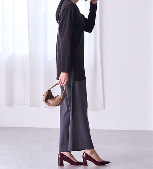 RANAN（ラナン）の「＜ＢＣ＞綿１００％&times;吸湿発熱！あったか裾スリットロングプルオーバー（カットソー）」｜詳細画像