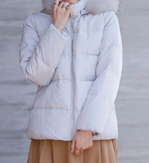 RANAN（ラナン）の「リアルファー付ダウンショートコート（ショートコート）」｜アイスグレー