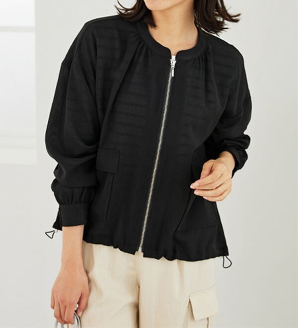 BELLUNA（ベルーナ）の「とろみ素材ポケットデザインブルゾン（ブルゾン）」｜詳細画像
