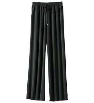 BELLUNA（ベルーナ）の「シャリさら！快適ドロストワイドパンツ（ワイドパンツ・ガウチョ）」｜黒