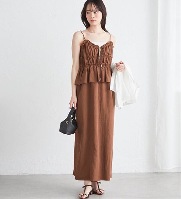 RANAN（ラナン）の「リボンギャザーペプラムナローワンピ（その他ワンピース）」｜詳細画像