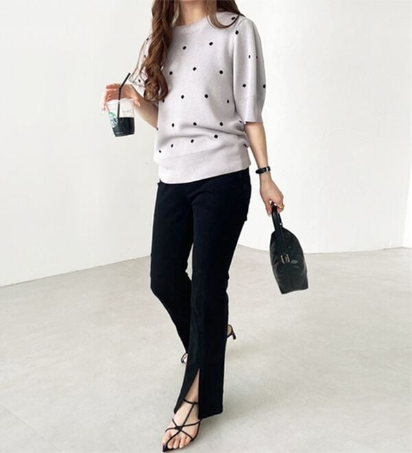 GeeRA（ジーラ）の「ドット柄ジャガードトップス（ニット・セーター）」｜詳細画像