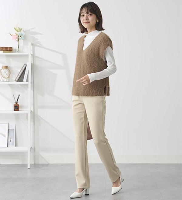 BELLUNA（ベルーナ）の「【裏起毛有無】ジャストフィットらくらくパンツ（フルレングスパンツ）」｜詳細画像