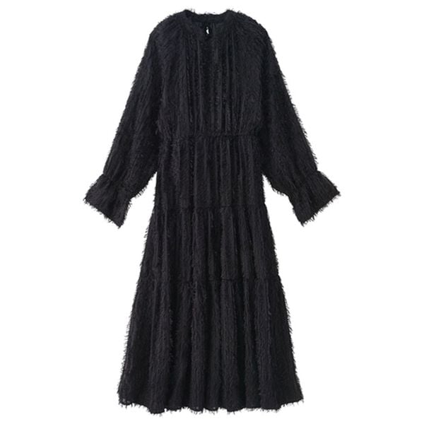 RANAN（ラナン）の「フェアリージャカードワンピース（その他ワンピース）」｜ブラック