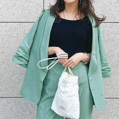 RANAN（ラナン）の「麻調カジュアルセットアップ（パンツスーツ）」