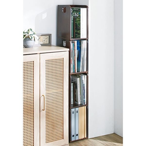 「重ねて置ける本棚ラック（ラック・棚・本棚）」｜ブラウン