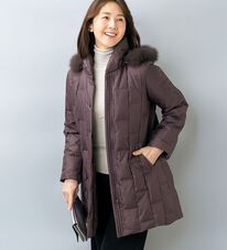 ルフラン（ルフラン）の「ランダムキルトデザインシルク１００％ダウン（ハーフコート）」