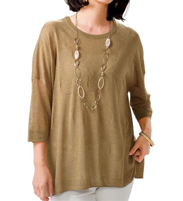 ルフラン（ルフラン）の「麻入りドットジャカードニット（ニット・セーター）」｜詳細画像