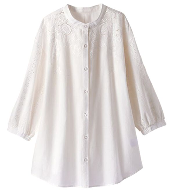 BELLUNA（ベルーナ）の「上品花柄刺しゅうブラウス（ブラウス）」｜詳細画像