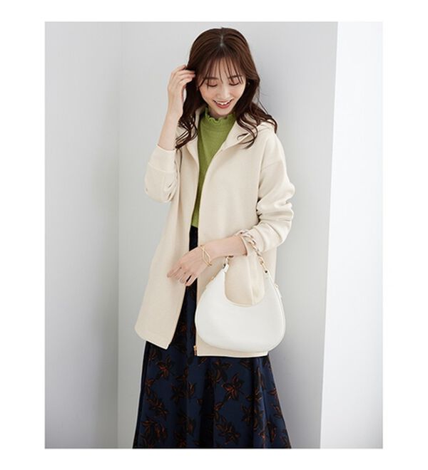 BELLUNA（ベルーナ）の「フードデザインとろみ素材ジップアップパーカー（パーカー）」｜詳細画像