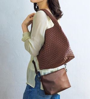 ルフラン（ルフラン）の「【２点セット】いつも持ちたいメッシュ調バッグ（トートバッグ）」｜ブラウン