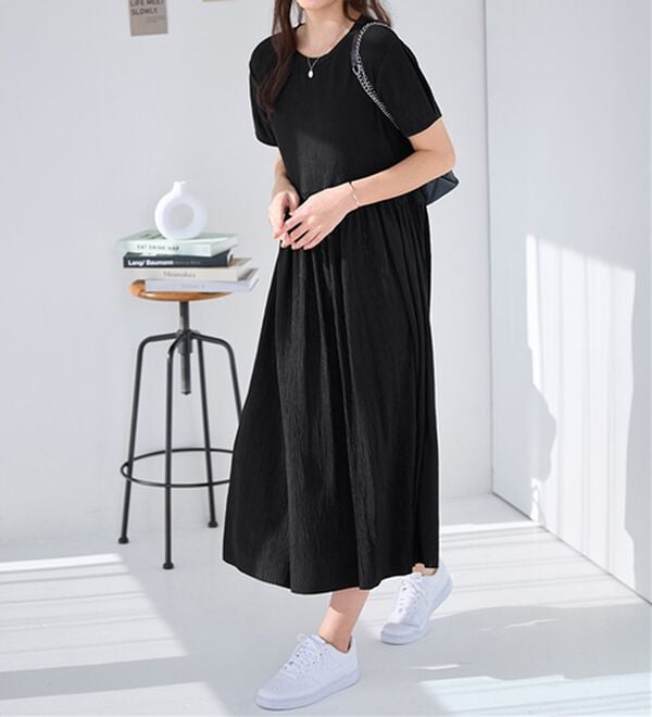 Viola e Viola（ヴィオラ エ ヴィオラ）の「【５つの機能付】楽ちんジャカードワンピース（カットソーワンピース）」｜詳細画像