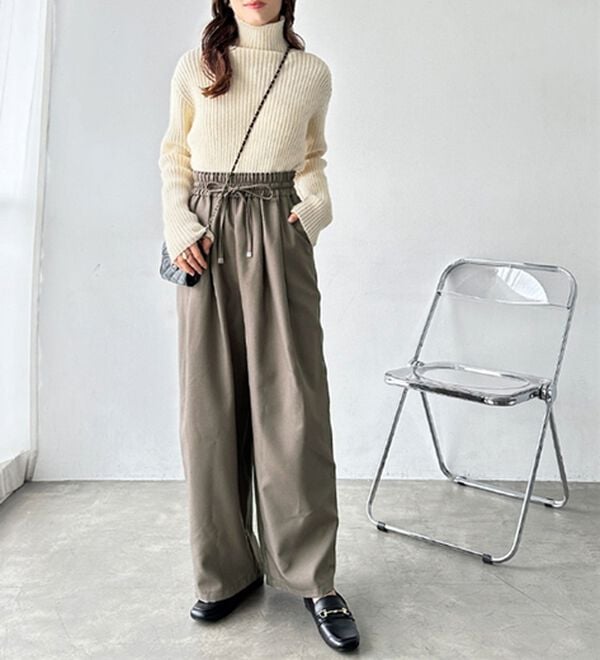 GeeRA（ジーラ）の「ウールライクダブルタックイージーパンツ（フルレングスパンツ）」｜詳細画像