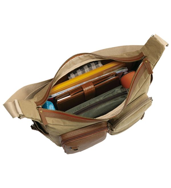 「大人に似合う国産帆布のこだわりクロスボディバッグ（メンズショルダーバッグ）」｜詳細画像