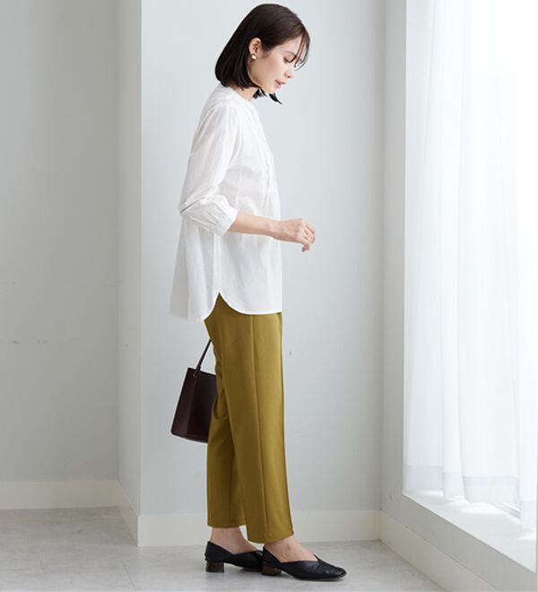 BELLUNA（ベルーナ）の「レース&times;ピンタック使いシャツチュニック（チュニック）」｜詳細画像