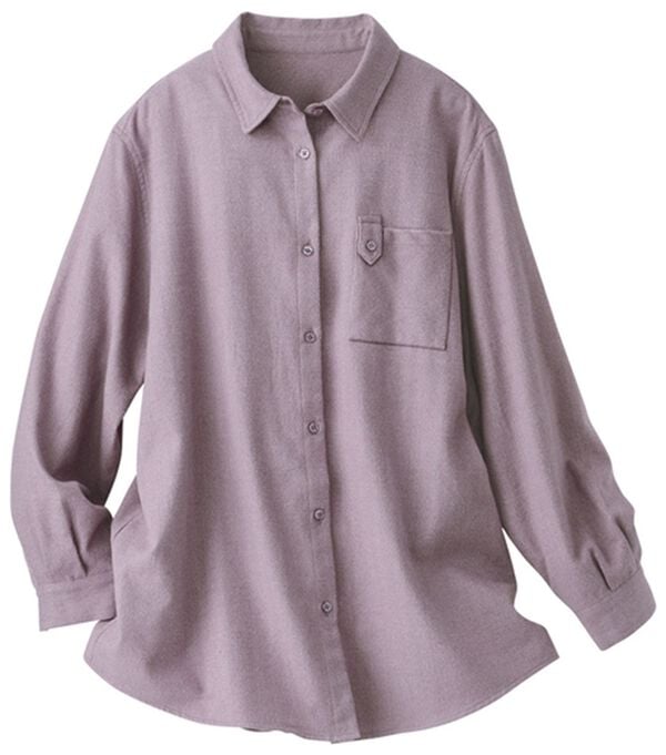 BELLUNA（ベルーナ）の「《ＨｕｇＲｅａｍコットン》ポケットシャツ（シャツ）」｜パープル