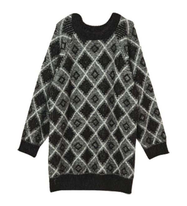 RANAN（ラナン）の「ダイヤ柄配色ニットチュニック（チュニック）」｜詳細画像