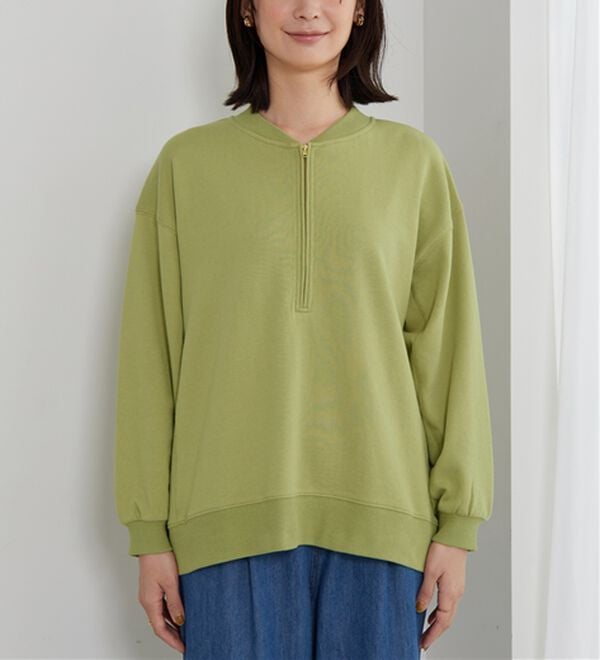 BELLUNA（ベルーナ）の「リブ使いハーフジップ裏毛プルオーバー（カットソー）」｜詳細画像