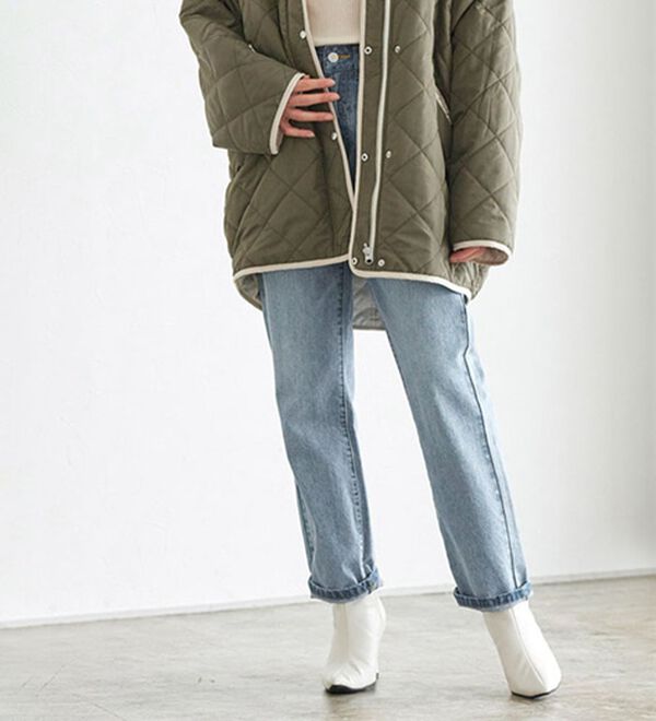 Pierrot（ピエロ）の「【選べる丈】ハイウエストストレートデニム（フルレングスパンツ）」｜詳細画像