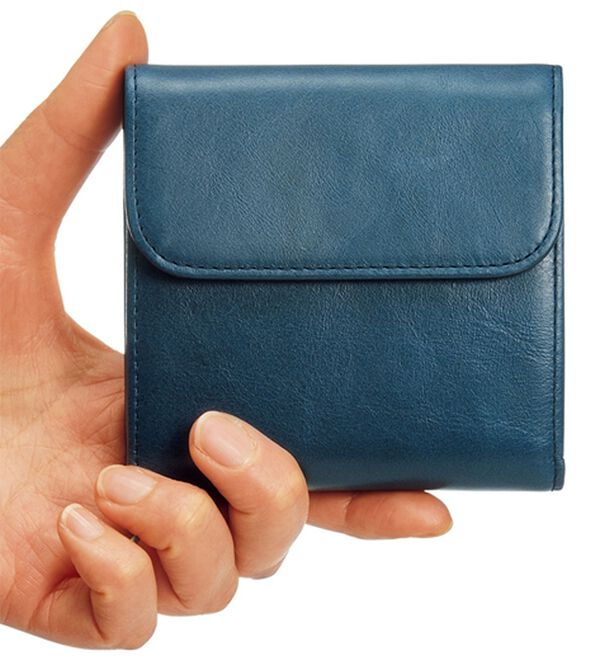 BELLUNA（ベルーナ）の「牛革コインスルーコンパクト機能財布（財布・パスケース）」｜ブルーサファイア