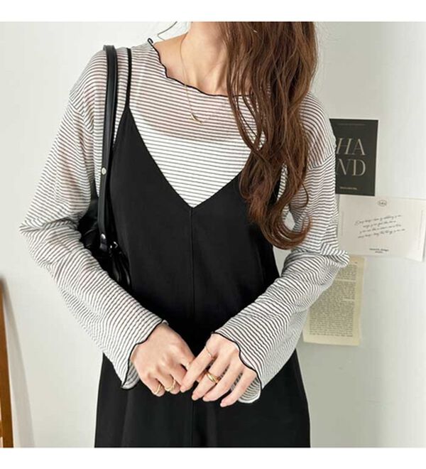 GeeRA（ジーラ）の「シアーボーダーカットソートップス（カットソー）」｜詳細画像