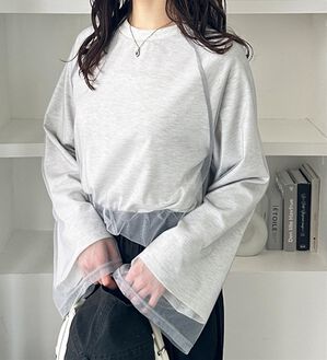 GeeRA（ジーラ）の「チュールレイヤードロンＴ（Tシャツ）」｜オートミール
