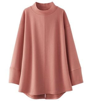 BELLUNA（ベルーナ）の「吸湿発熱ポンチ素材袖デザインプルオーバー（カットソー）」｜ピンク