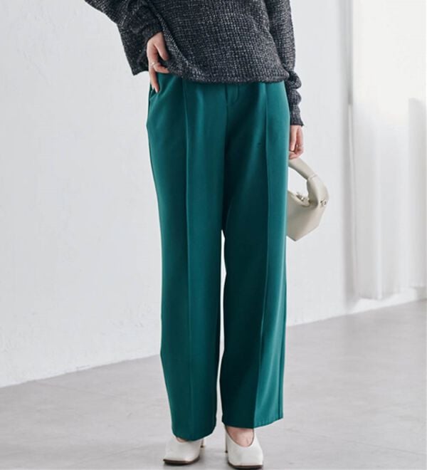 RANAN（ラナン）の「裏起毛美脚シルエットピンタックワイドパンツ（フルレングスパンツ）」｜詳細画像