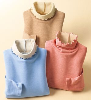 BELLUNA（ベルーナ）の「なめらかタッチ起毛素材配色インナープルオーバー（カットソー）」｜詳細画像