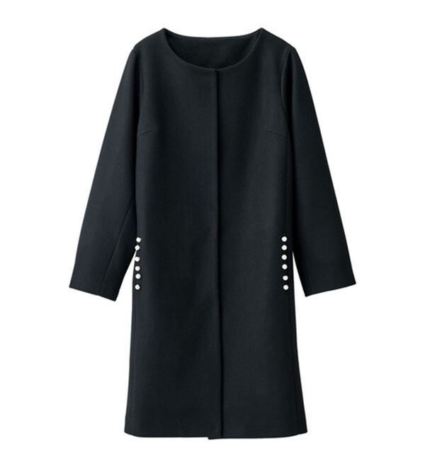 新品　16万　EDWARDACHOUR PARIS 　パール　ノーカラーコート パールビジュー使いノーカラーコート - ベルーナ【公式】