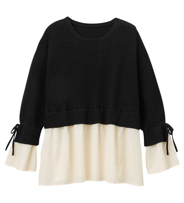 ブラウスドッキングフレアー袖ニット - ベルーナ【公式】 