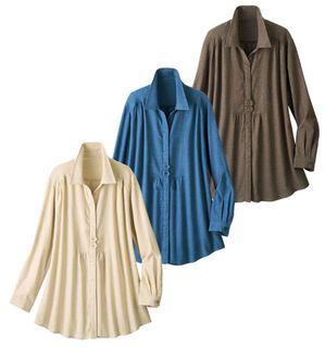 ルフラン（ルフラン）の「【３色組】綿１００％やわらかネルブラウス（ブラウス）」｜3色組