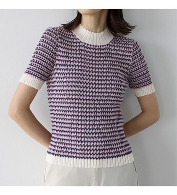 GeeRA（ジーラ）の「マルチカラーハイネックリブニット（ニット・セーター）」｜詳細画像