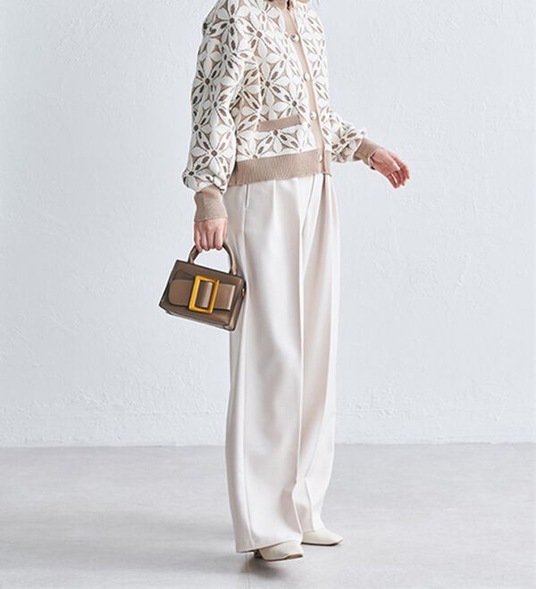 RANAN（ラナン）の「花柄モールジャカードカーデ（ニットカーディガン）」｜詳細画像