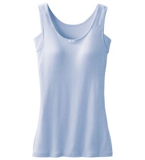 LAVIENNE（ラヴィエンヌ）の「＜さらりラボ＞サラッと涼しい綿混カップ付タンク（肌着・インナーウェア）」｜サックス