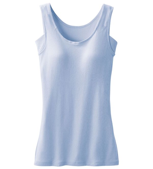 LAVIENNE（ラヴィエンヌ）の「＜さらりラボ＞サラッと涼しい綿混カップ付タンク（肌着・インナーウェア）」｜サックス