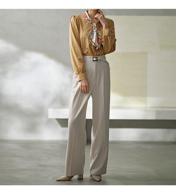 RANAN（ラナン）の「スカーフ付キレイ見えカットソーブラウス（ブラウス）」｜詳細画像