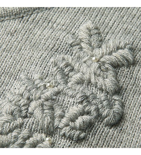 ルフラン（ルフラン）の「【３色組】花モチーフ刺しゅうニット（ニット・セーター）」｜詳細画像